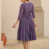 Abito a balze in puro cotone color lavanda
