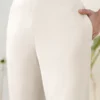 Pantaloni dritti in cotone bianco sporco