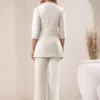 Pantaloni dritti in cotone bianco sporco