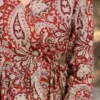 Tunica a trapezio in puro cotone marrone con stampa Paisley