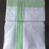 Minister White – Dhoti da uomo in cotone bianco a doppio strato con Kara fantasia – Palakadan Mix