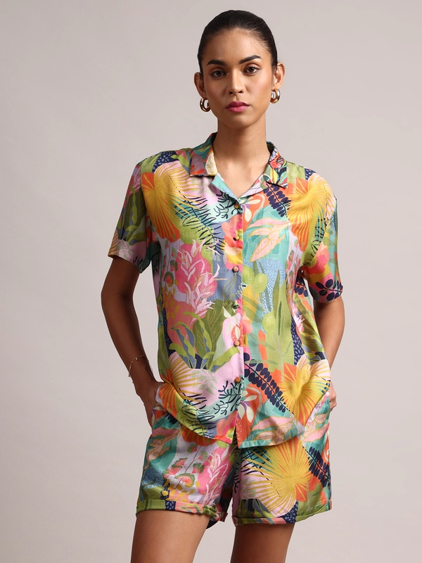 Completo top e shorts da donna Zaccai in misto seta