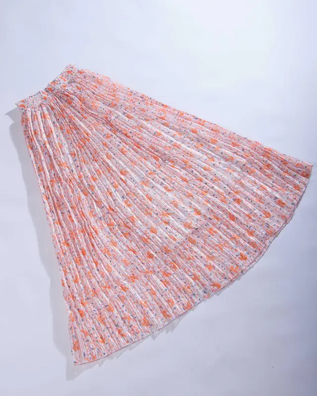 Gonna svasata in chiffon rosa da donna
