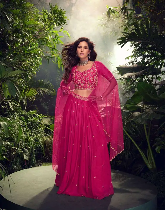 Sayuri Apurva Seta Chinon Designer Lehenga Choli Fucsia