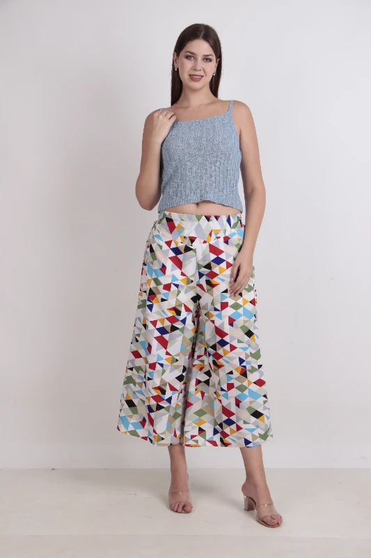 Pantaloni palazzo in crepe ploestere