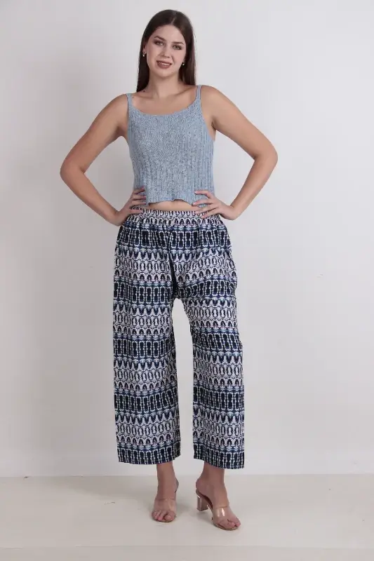 Pantaloni palazzo in crepe ploestere