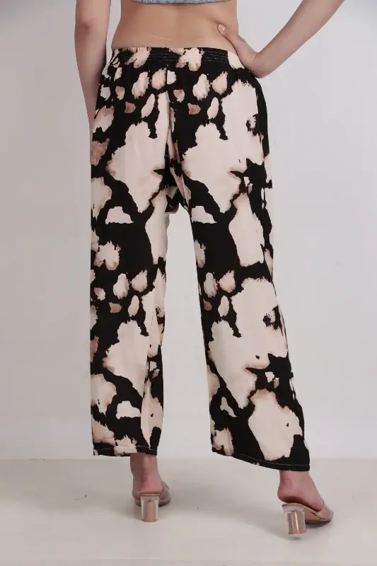 Pantaloni palazzo in crepe ploestere