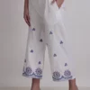 Pantaloni palazzo ricamato a cotton flex