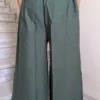 Pantaloni palazzo ricamato a cotton flex