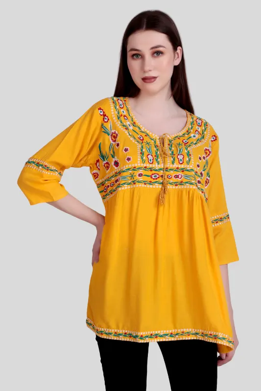 Top Casual Donna in Viscosa Leggera – Ricami Artigianali