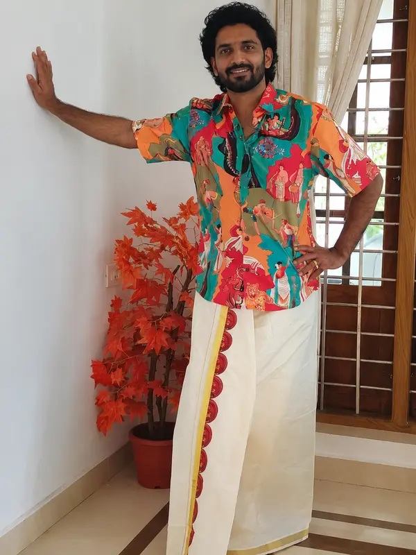 Set combinato da uomo per Onam