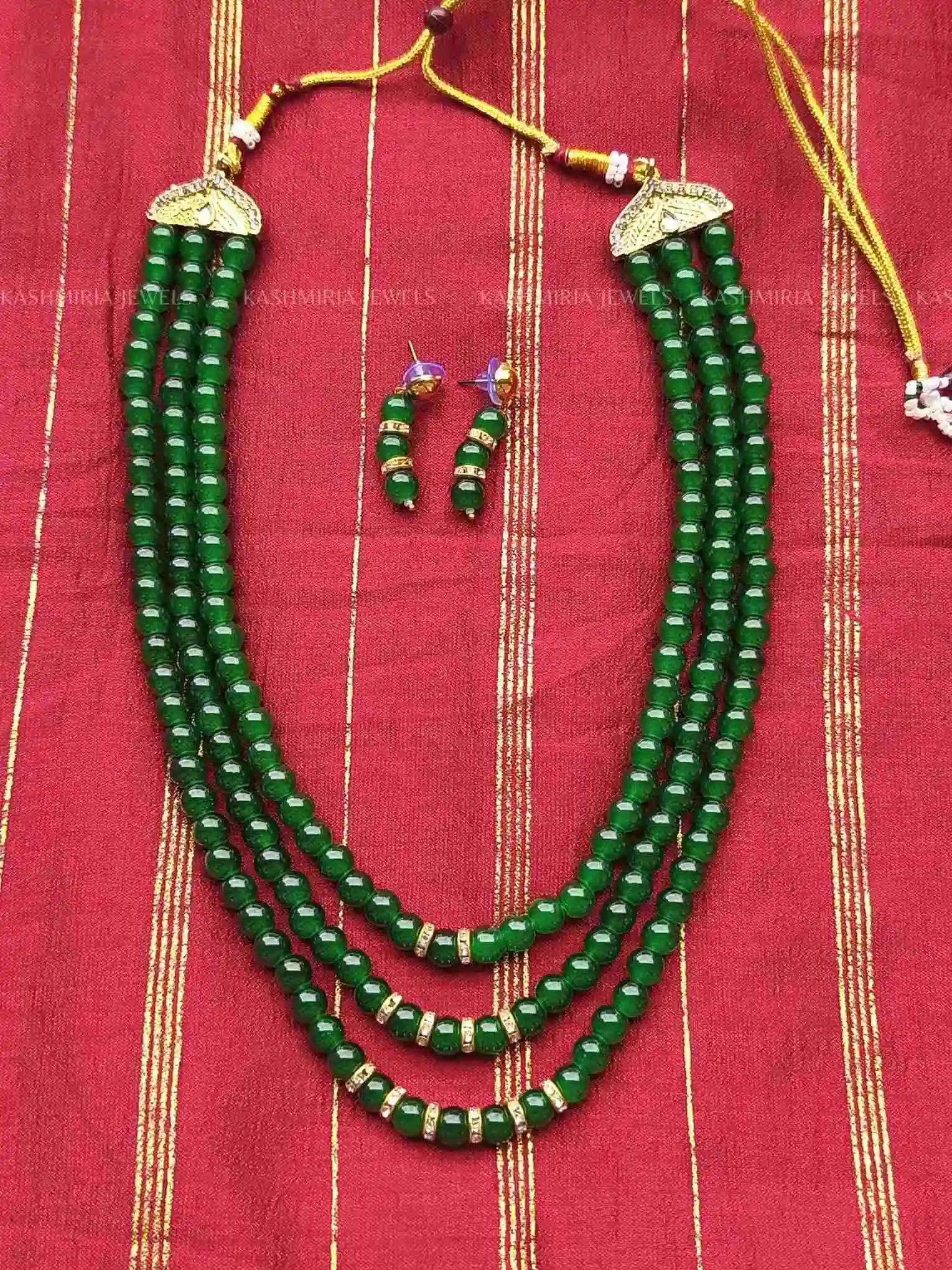 collana perle verde