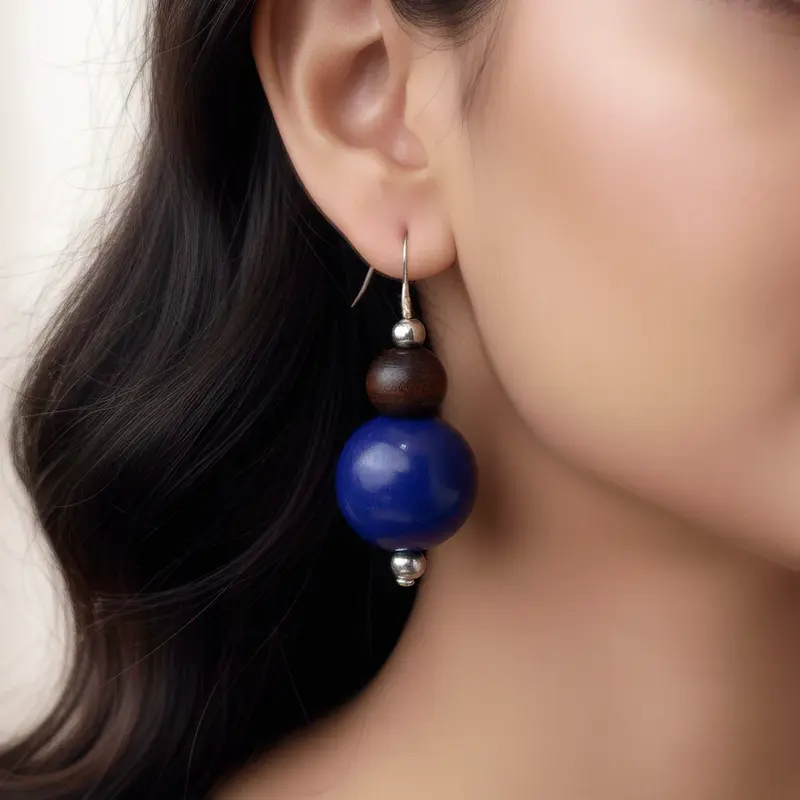 Set di collana con perline e resina e orecchini