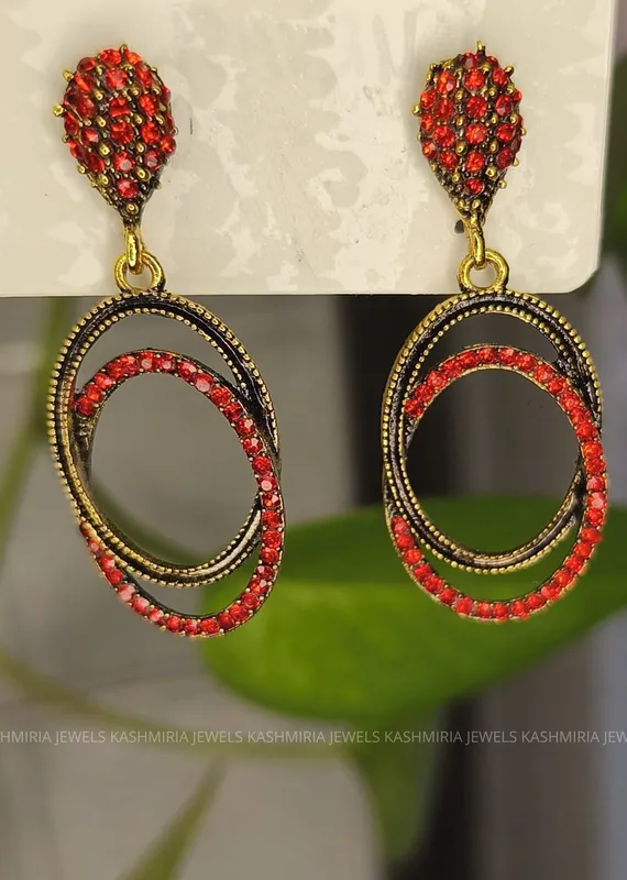 Orecchini pietra rosso