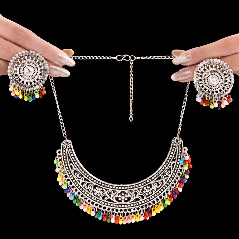 Set di collana vintage anti-ossidazione con orecchini