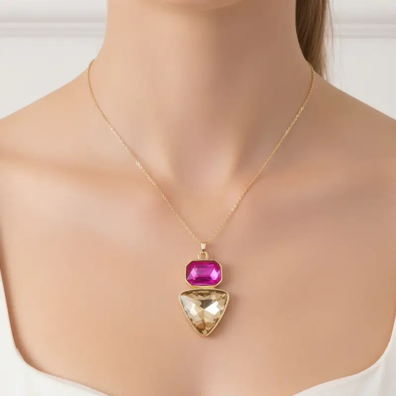 Collana dorata anti-ossidazione con orecchini