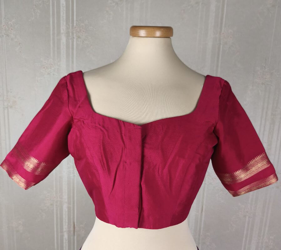 Sari in banarasi broccato con camicetta pronta