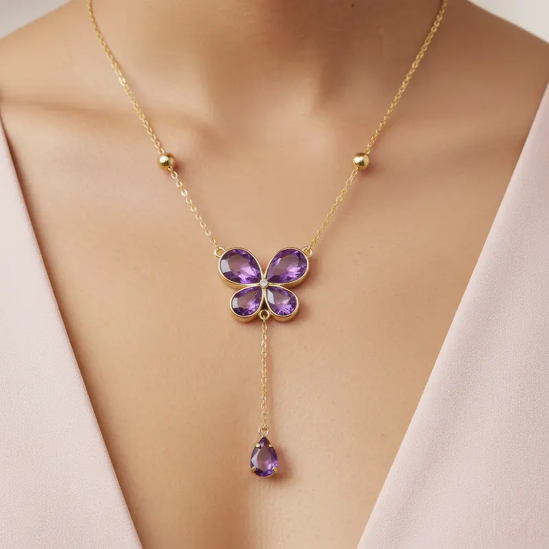 Set Collana Impermeabile con Cristalli + Orecchini Abbinati