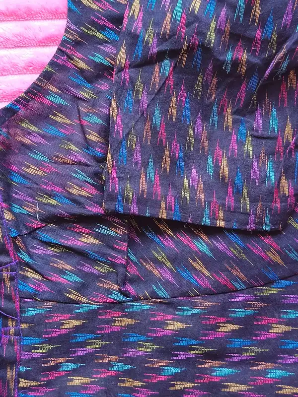 Camicetta Sari in Cotone Blu Scuro