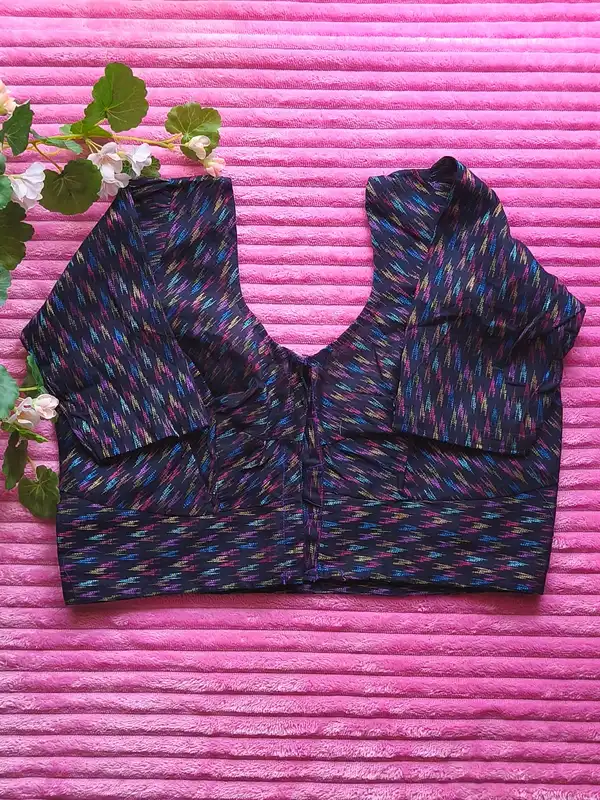 Camicetta Sari in Cotone Blu Scuro
