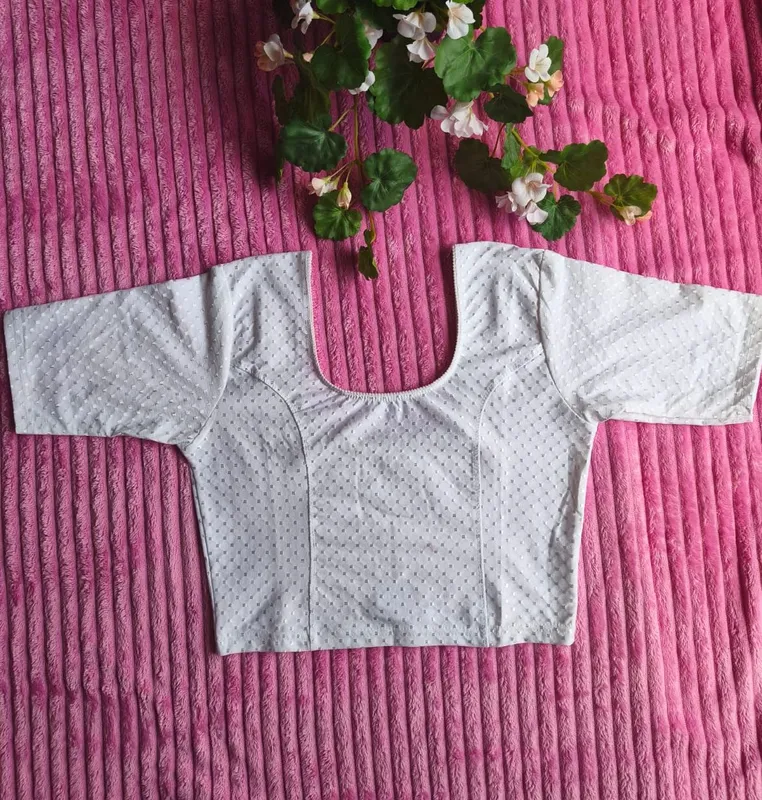 Blusa Sari Readymade Stretch in Cotone Lycra ā Bianco