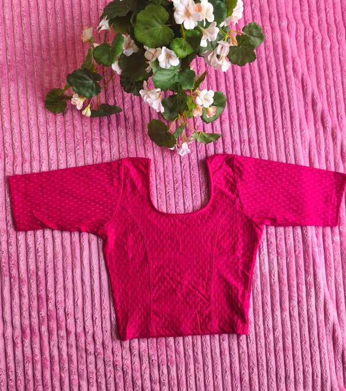 Blusa Sari Readymade Stretch in Cotone Lycra ā Fuscia