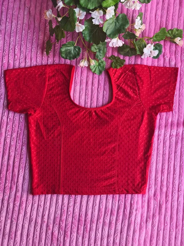 Blusa Sari Readymade Stretch in Cotone Lycra ā Rosso