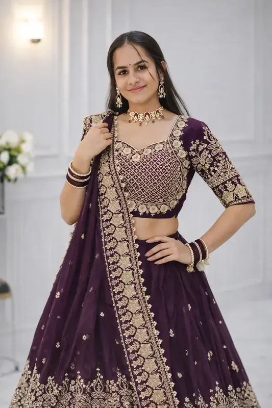 Lehenga Choli in Georgette con Ricami Eleganti e Dupatta ✨ - immagine 4